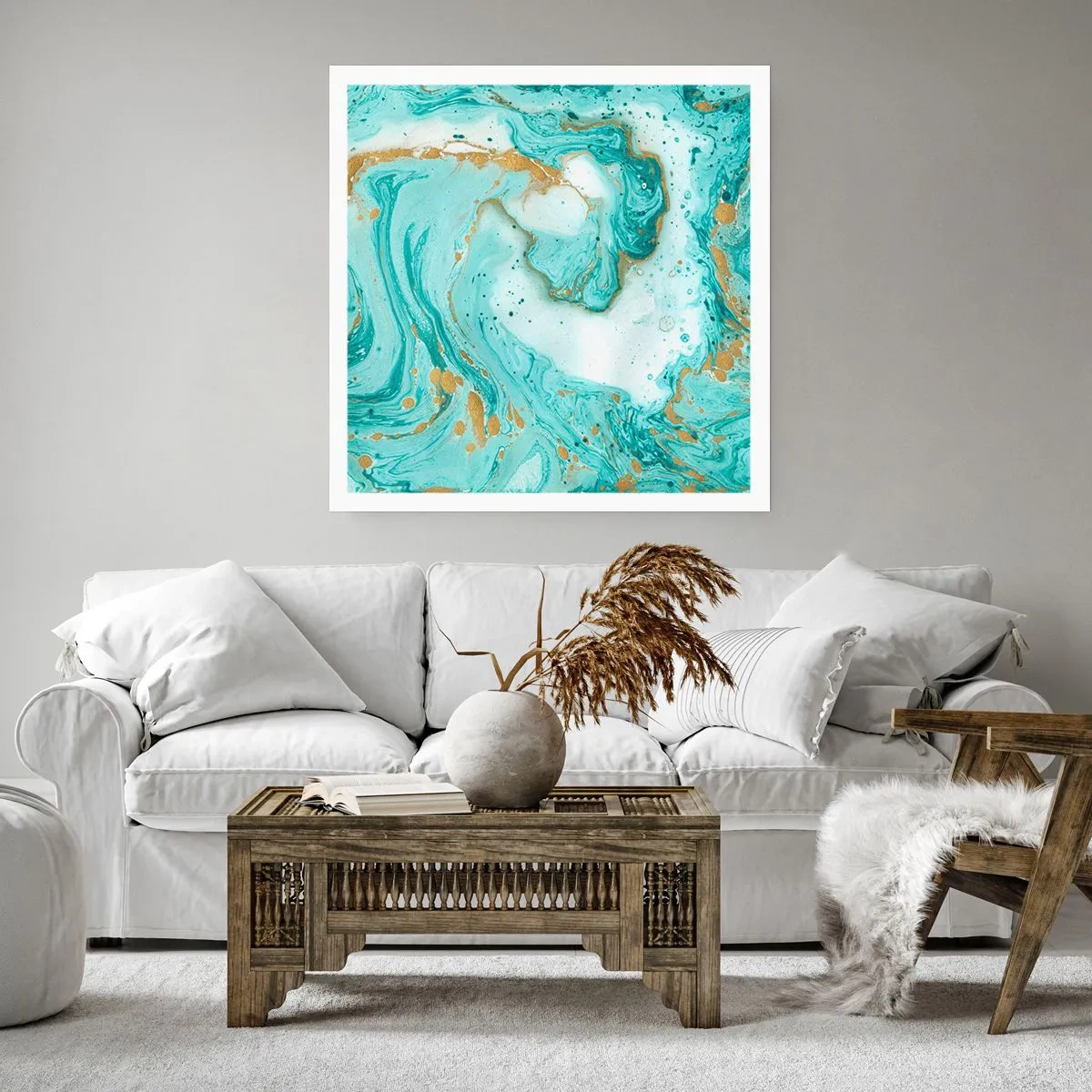 Plakat - Pod wielką falą z epoki Edo - 60x60 cm