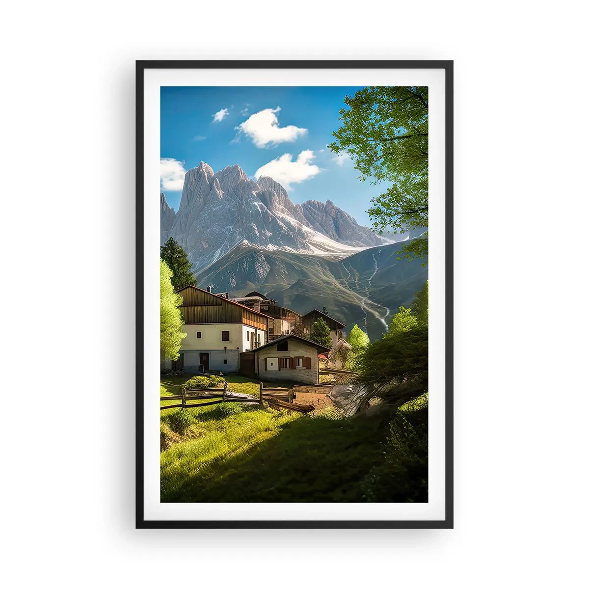 Plakat w czarnej ramie - Alpejska sielanka - 61x91 cm