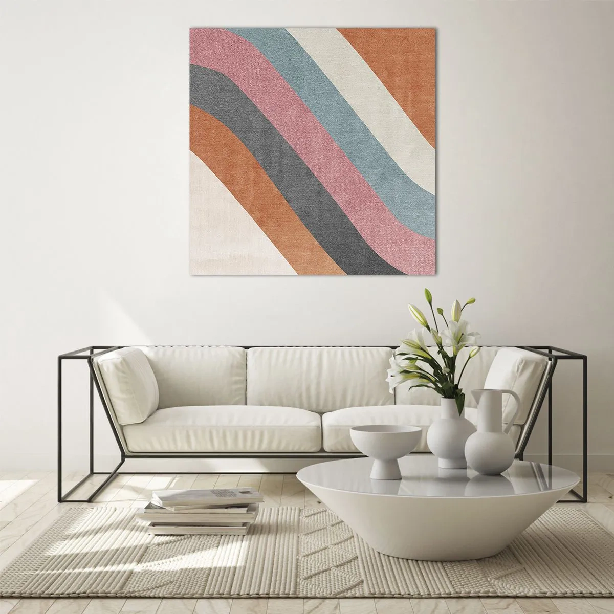 Obraz na szkle - Kompozycja diagonalna – ruch - 30x30 cm