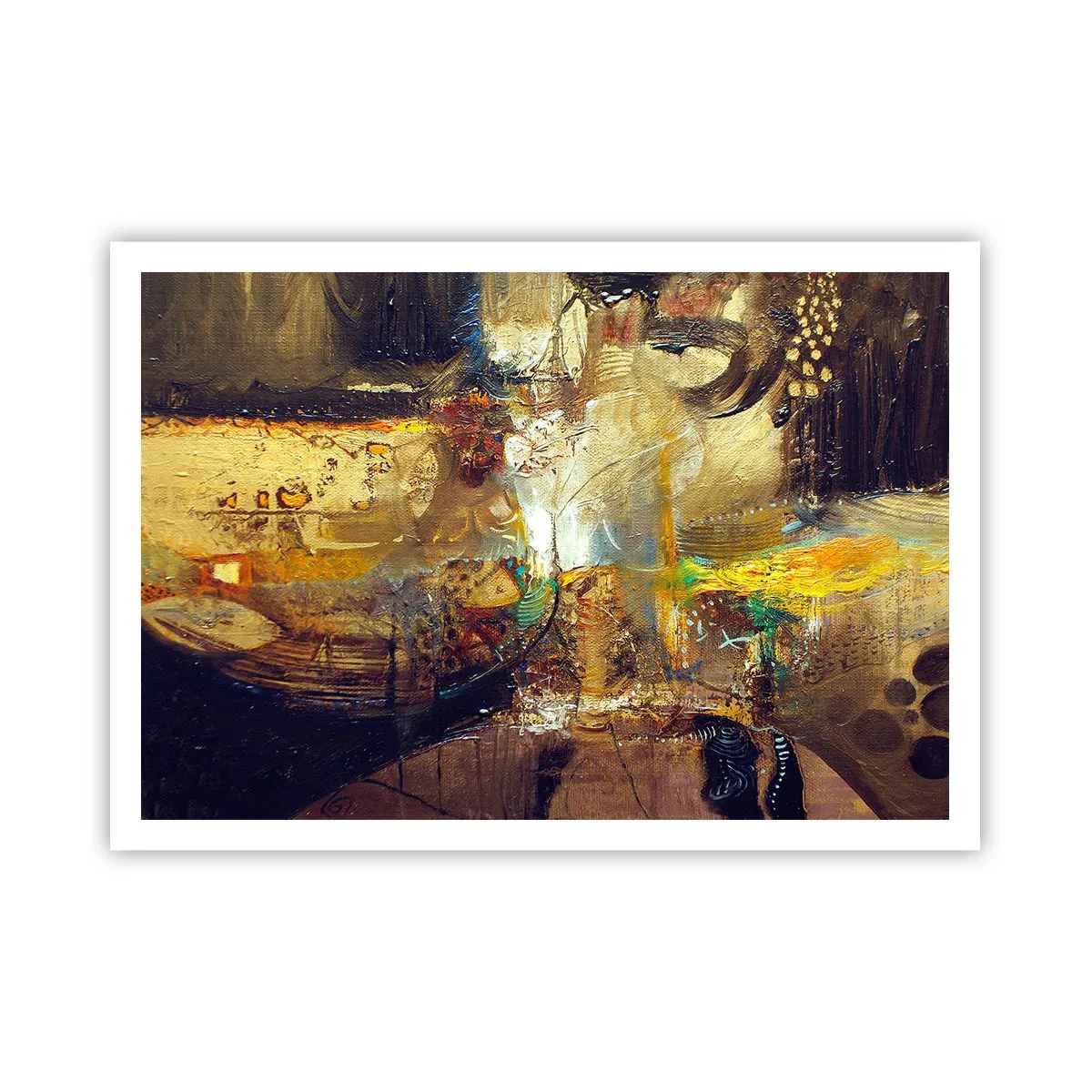 Plakat - Abstrakcyjna martwa natura w ciepłych barwach - 100x70cm - Zimno, cieplej, gorąco - Nowoczesna dekoracja ścienna do salonu i sypialni ARTTOR