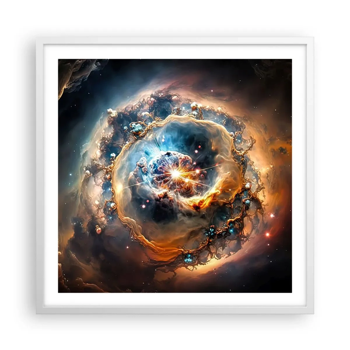Plakat w białej ramie - Początek - 60x60 cm