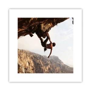 Plakat - Świat skurczony w garści na obrywie głazu - 30x30 cm