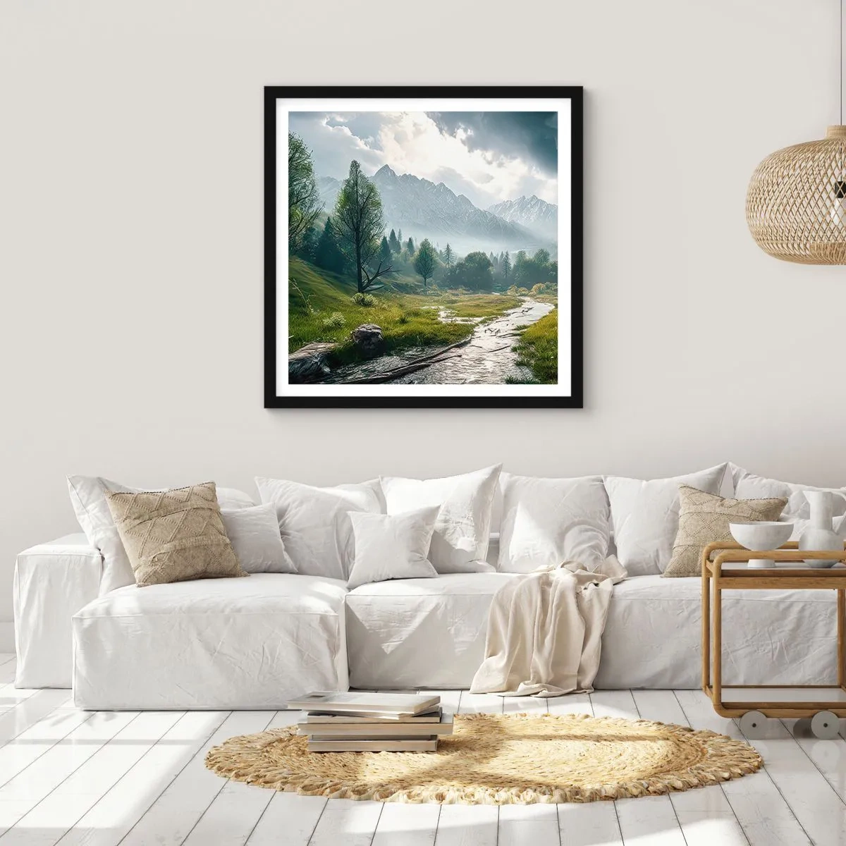 Plakat w czarnej ramie - Tam i z powrotem - 60x60 cm