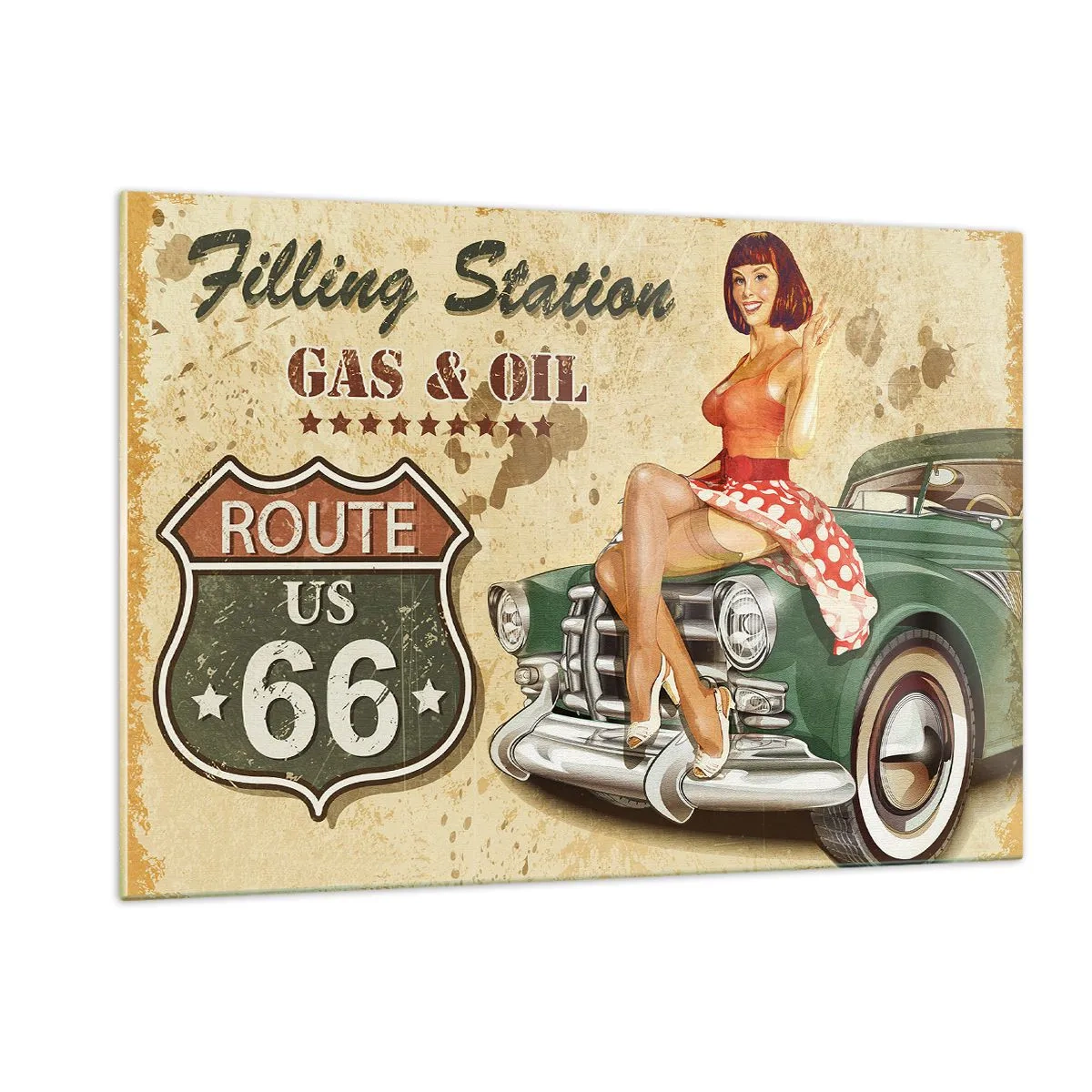 Obraz na szkle - Wspaniałe lata 40. - 120x80cm - Wspaniałe lata 40. - Nowoczesna dekoracja ścienna do salonu, kuchni i sypialni ARTTOR