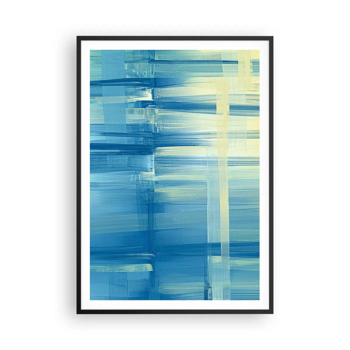 Plakat w czarnej ramie - Kompozycja w turkusie - 70x100 cm