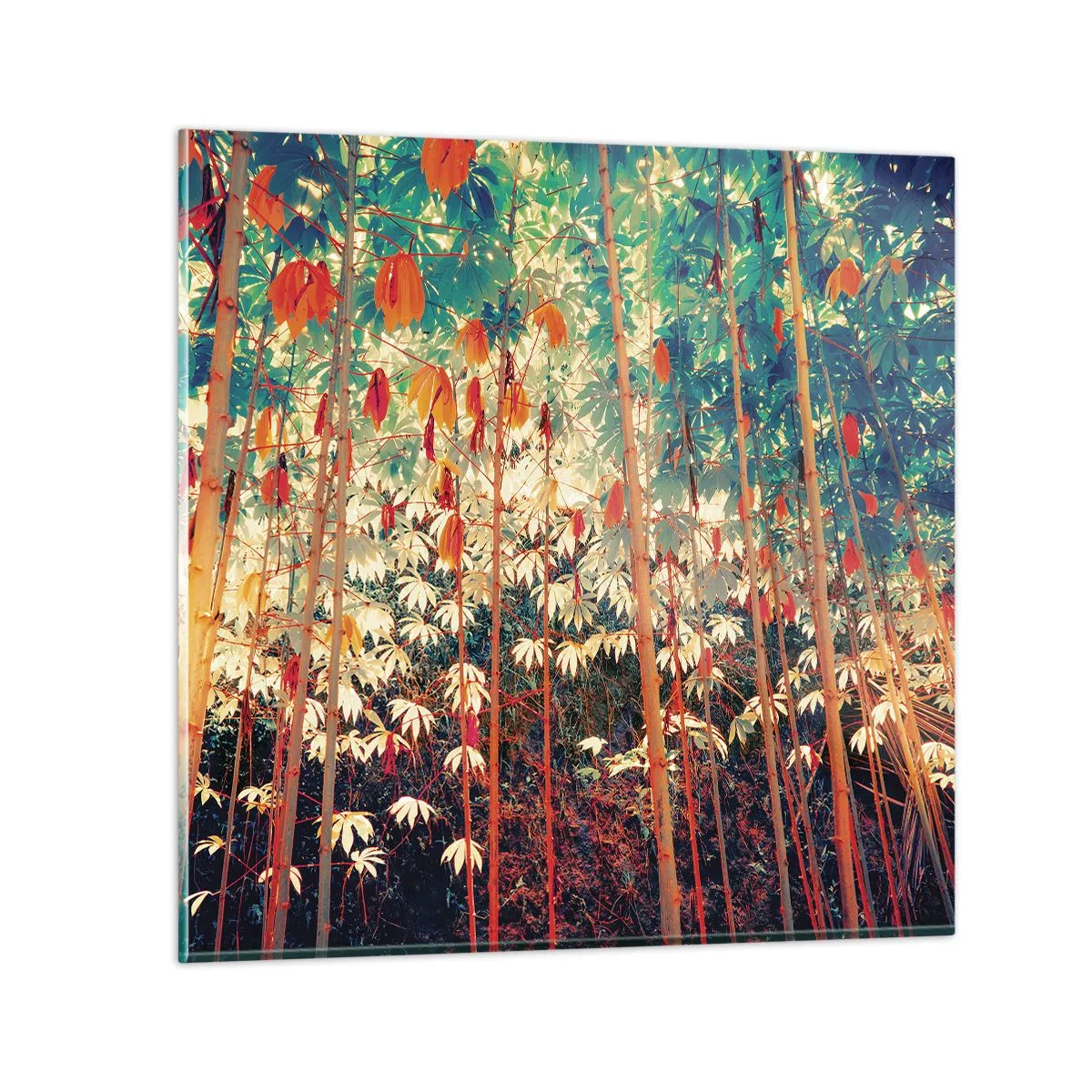 Obraz na szkle - Tajemne życie liści - 70x70 cm