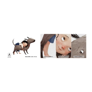 Fototapeta Próbka Premium Canvas - Najlepsi przyjaciele - Dla Dzieci, Pies, Dziewczynka - 100x30 cm