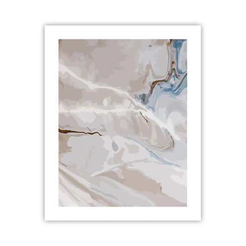 Plakat - Błękitne meandry pod bielą - 40x50 cm