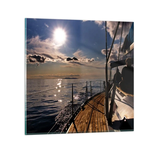 Obraz na szkle - Pod żaglami w stronę słońca - 60x60 cm