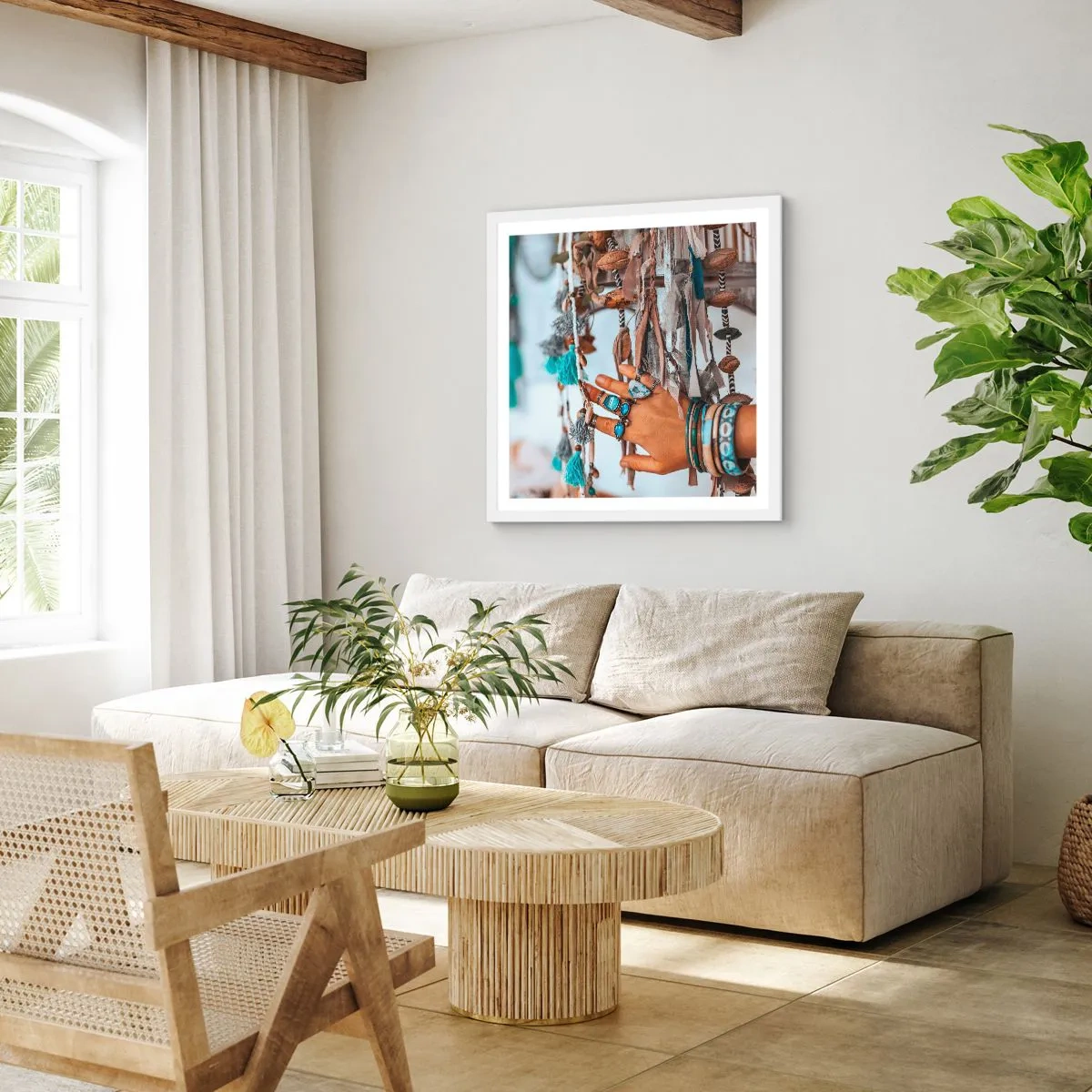 Plakat w białej ramie - Lokalne skarby - 60x60 cm