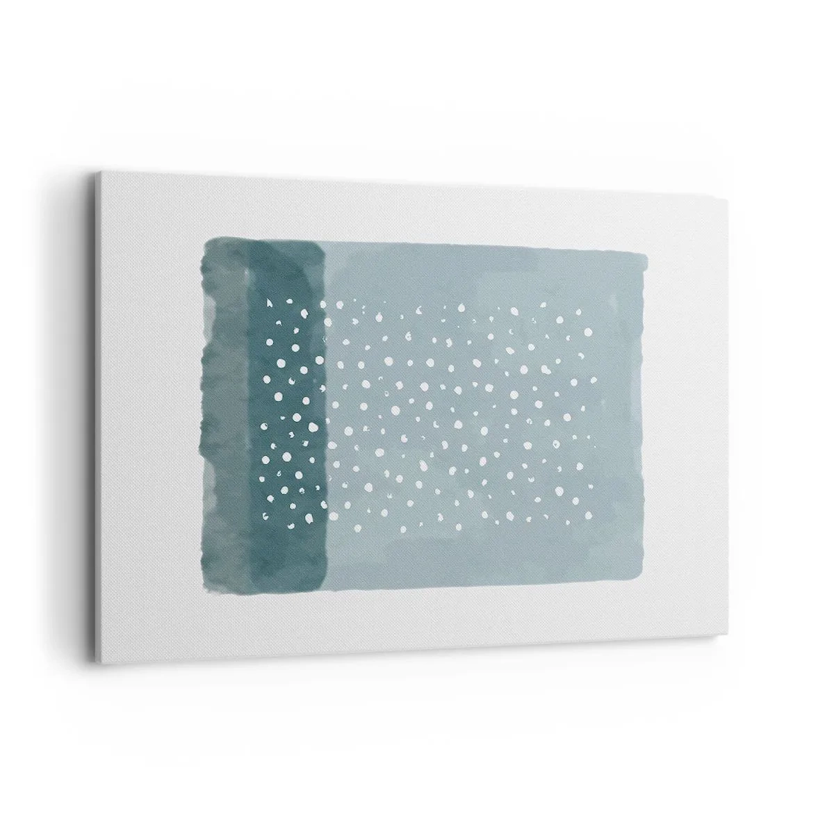 Obraz na płótnie - Minimalistyczny obraz w odcieniach błękitu z kropkami - 120x80cm - Wyrosłe na błękicie - Nowoczesna dekoracja ścienna do salonu, kuchni i sypialni ARTTOR