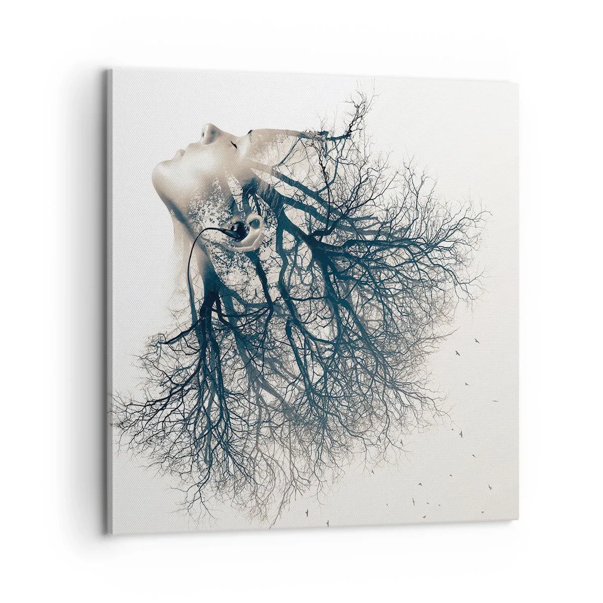 Obraz na płótnie - Zasłuchana w szept drzewa - 60x60 cm