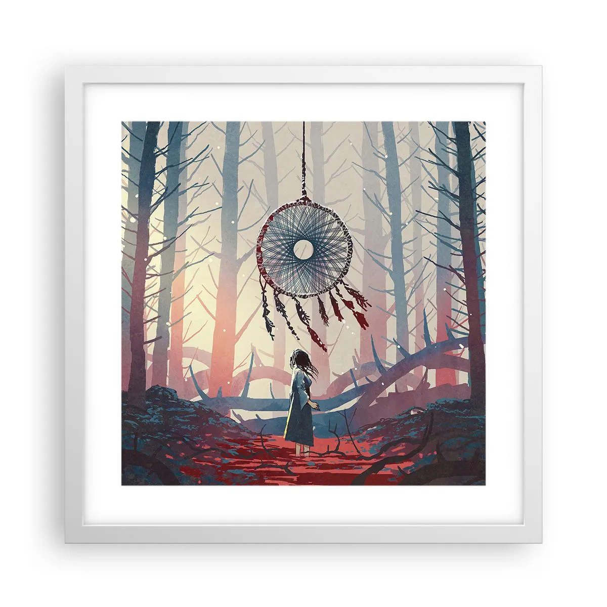 Plakat w białej ramie - Tajemny rytuał szczęścia - 40x40 cm