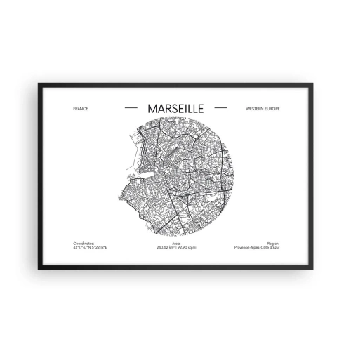 Plakat w czarnej ramie - Anatomia Marsylii - 91x61 cm