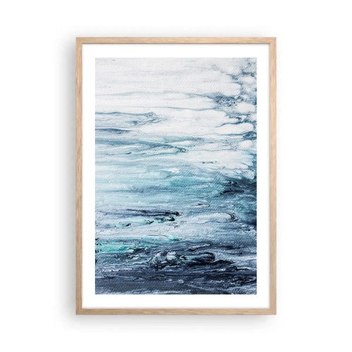Plakat w ramie jasny dąb - Sople błękitu - 50x70 cm