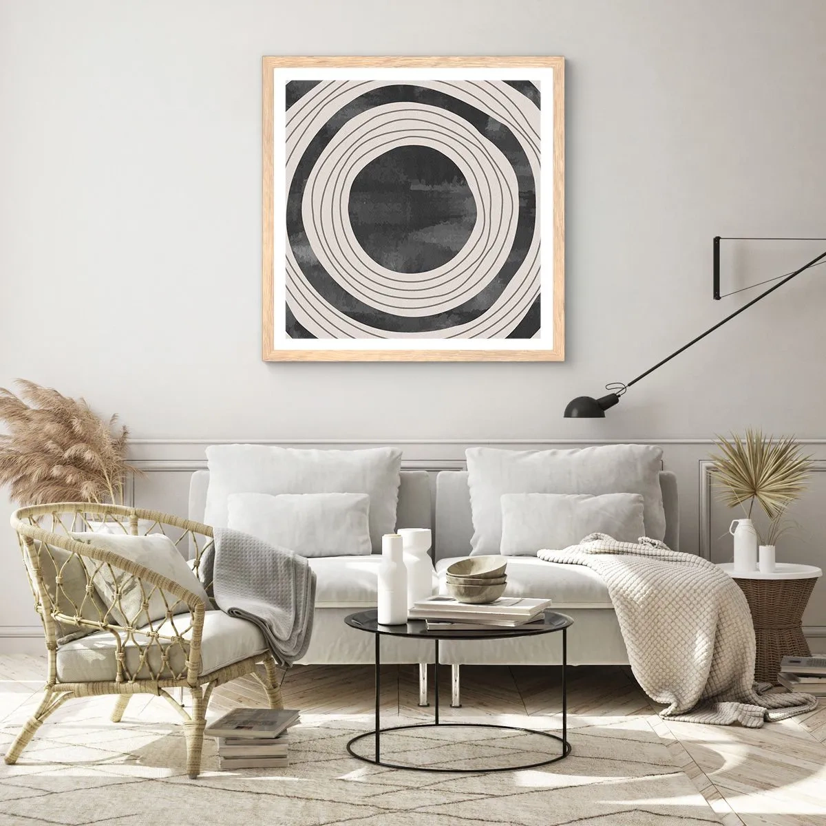 Plakat w ramie jasny dąb - W samo sedno - 60x60 cm