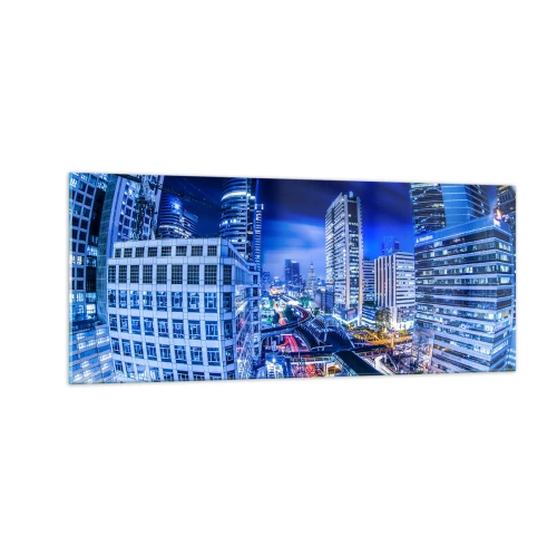Obraz na szkle - Rytmy nocnego miasta - 100x40 cm