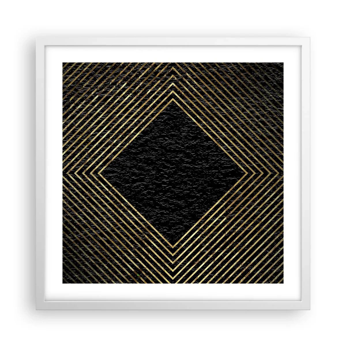 Plakat w białej ramie - Geometria w stylu glamour - 50x50 cm