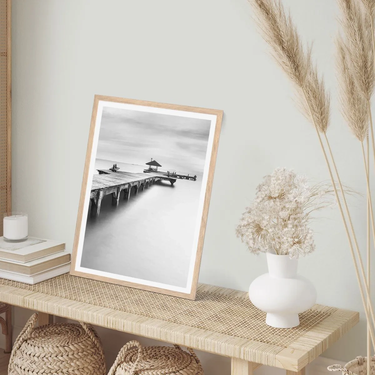 Plakat w ramie jasny dąb - W siną dal - 61x91 cm