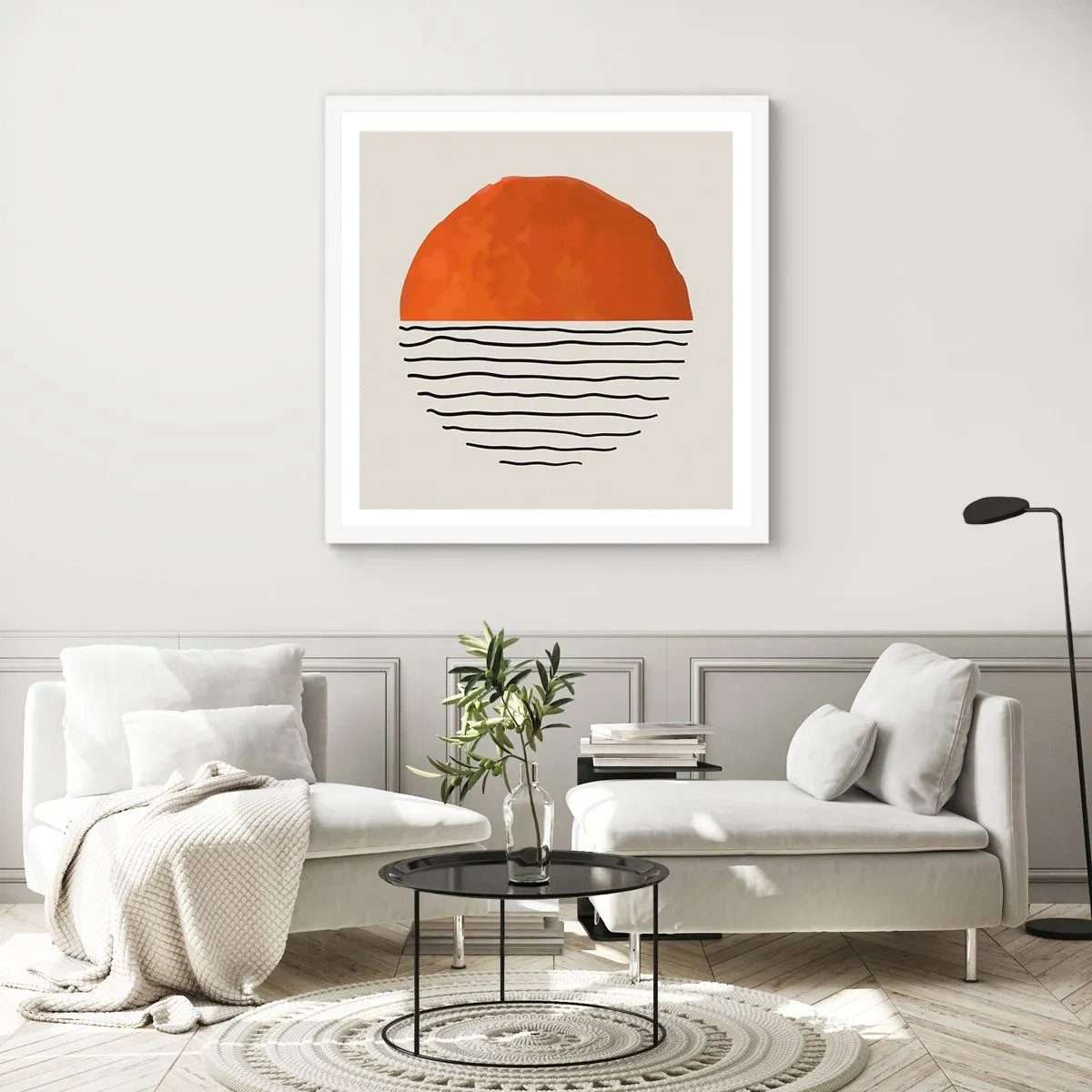 Plakat w białej ramie - W japońskim klimacie - 30x30 cm