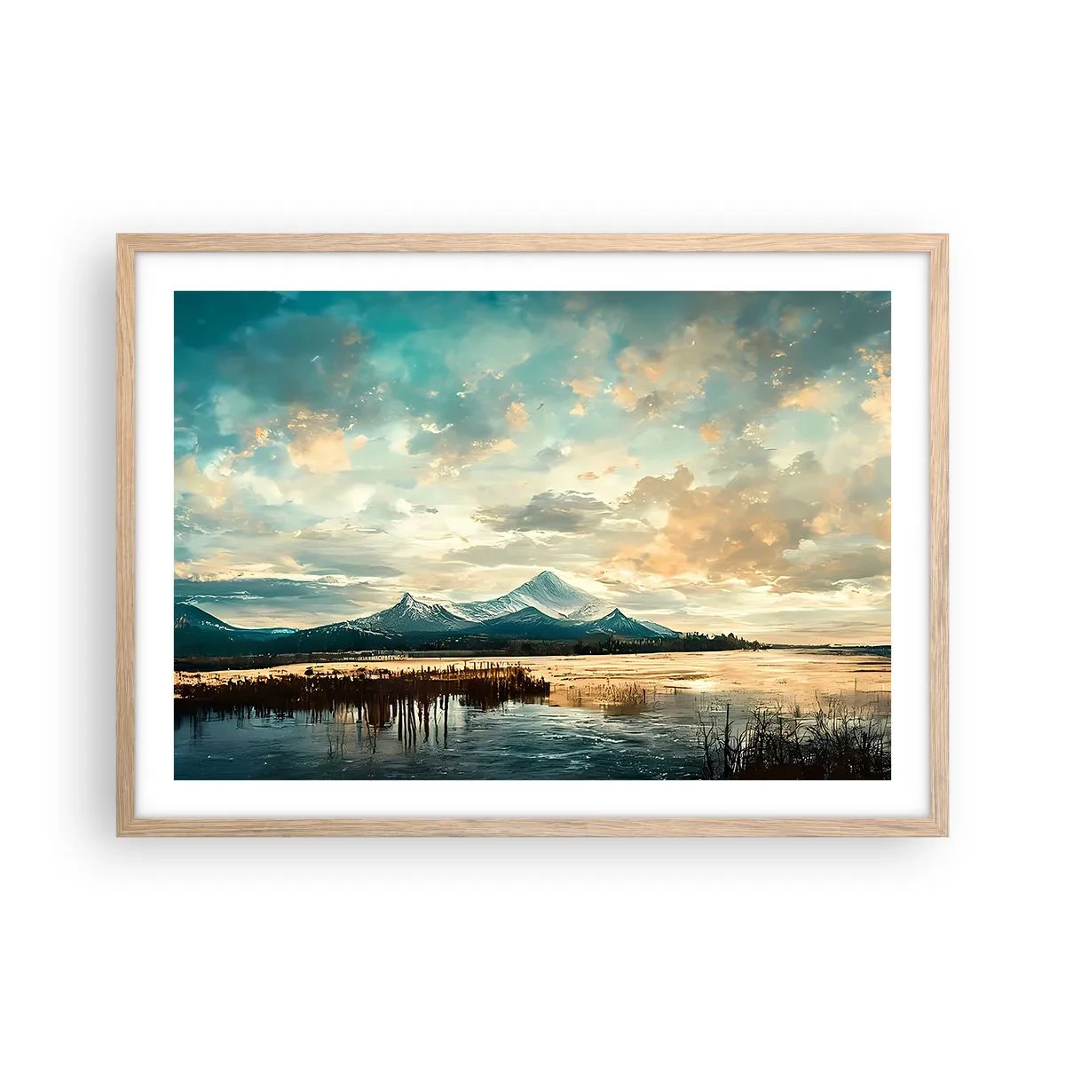 Plakat w ramie jasny dąb - Pod opieką nieba - 70x50 cm