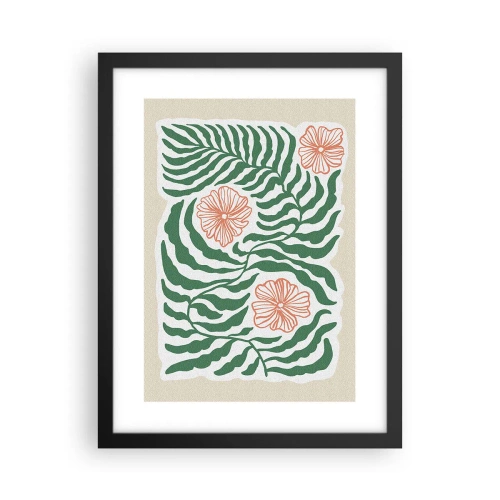 Plakat w czarnej ramie - Rozkwitłe w zieleni - 30x40 cm