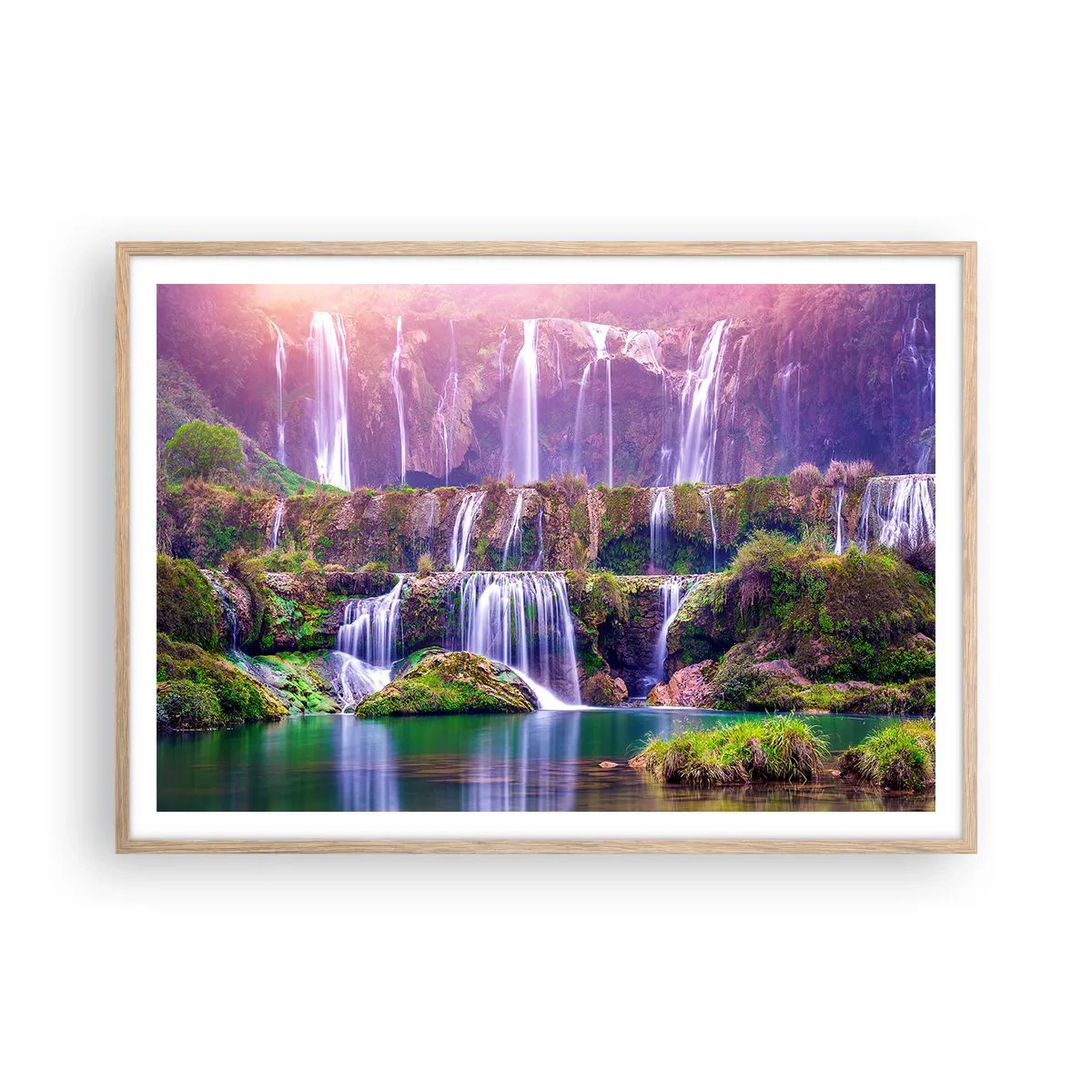 Plakat w ramie jasny dąb - Schody do nieba - 100x70 cm