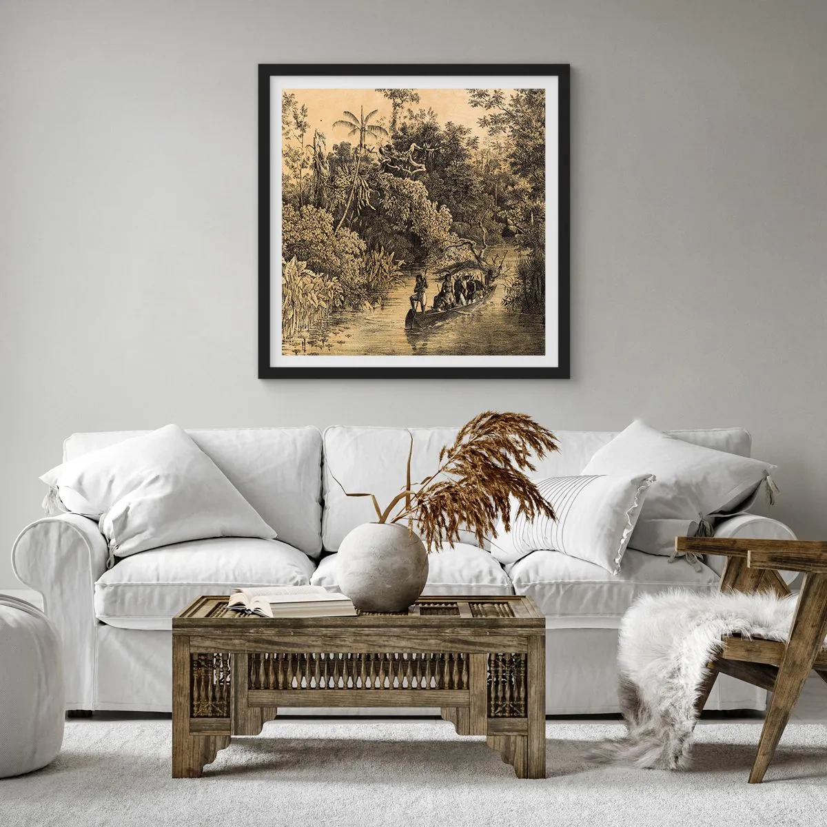 Plakat w czarnej ramie - Wyprawa do źródła - 30x30 cm