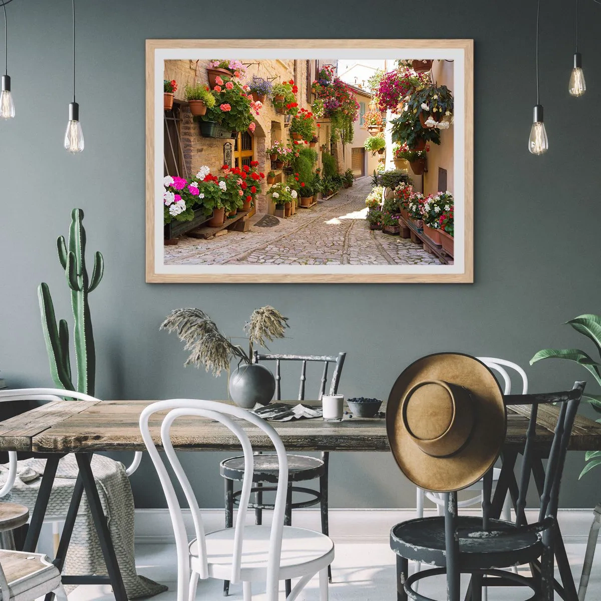 Plakat w ramie jasny dąb - W kwiatów powodzi - 100x70 cm