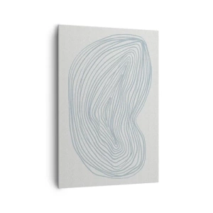 Obraz na płótnie - Abstrakcyjny motyw fal w delikatnym błękicie - 70x100cm - Uśmiech kropli - Nowoczesna dekoracja ścienna do salonu i sypialni ARTTOR