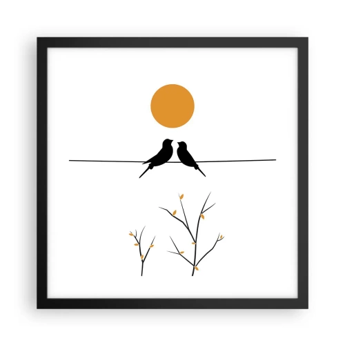 Plakat w czarnej ramie - Słowiczy wieczór - 40x40 cm