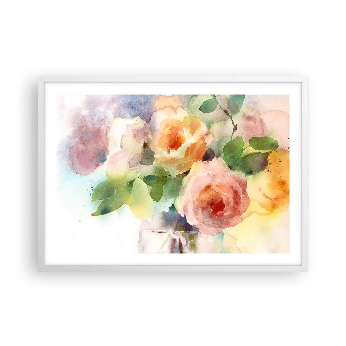 Plakat w białej ramie - Delikatne jak akwarela - 70x50 cm
