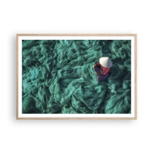 Plakat w ramie jasny dąb - W morzu sieci - 100x70 cm