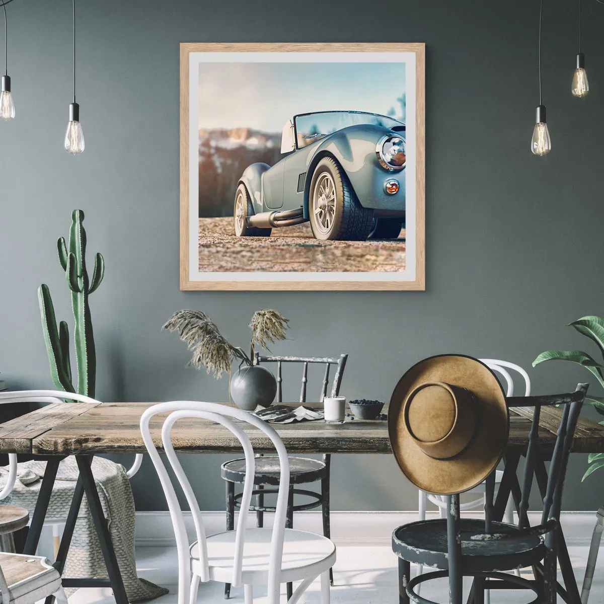 Plakat w ramie jasny dąb - Bo liczy się styl - 60x60 cm