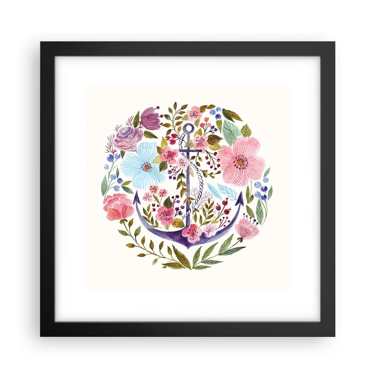 Plakat w czarnej ramie - Dobry sen żeglarza - 30x30 cm
