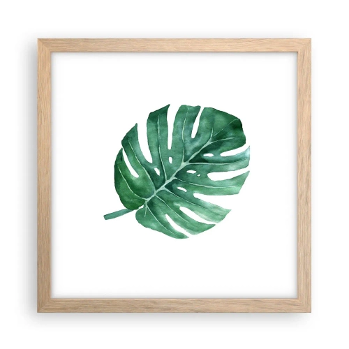 Plakat w ramie jasny dąb - Zielony koncept - 30x30 cm