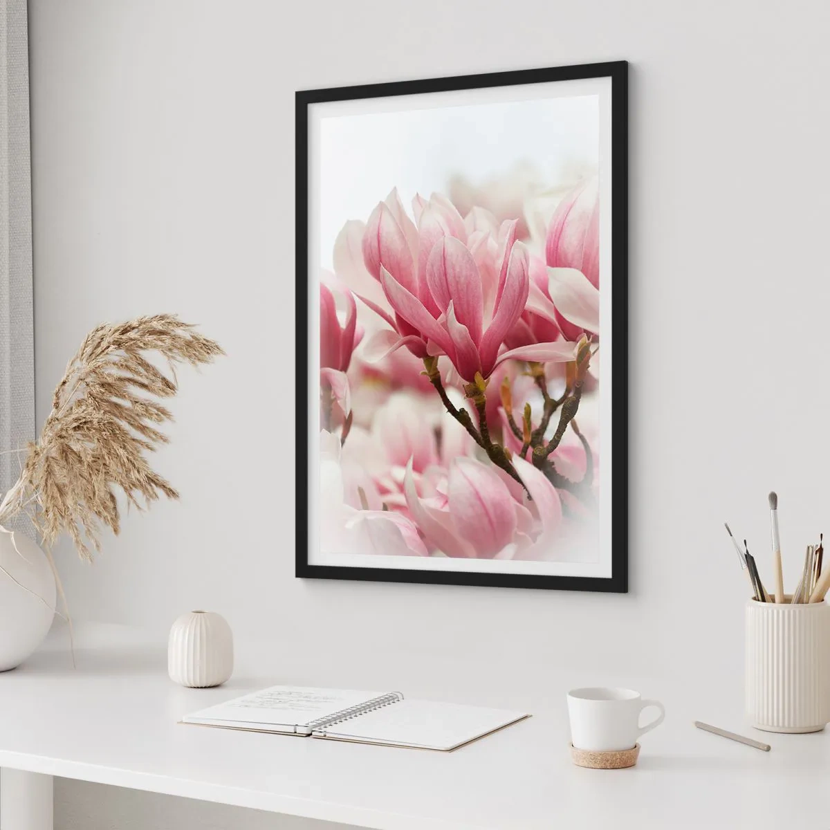 Plakat w czarnej ramie - Kwiaty wiosny - 50x70cm - Kwiaty wiosny - Nowoczesna dekoracja ścienna do salonu i sypialni ARTTOR