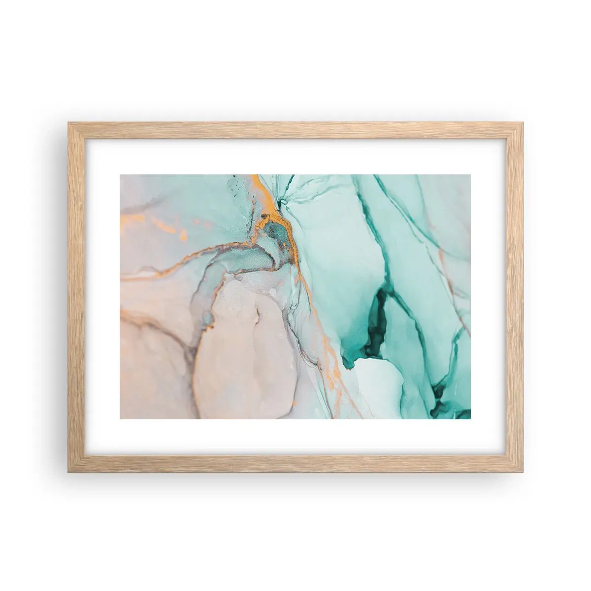 Plakat w ramie jasny dąb - Taniec kształtów i barw - 40x30 cm