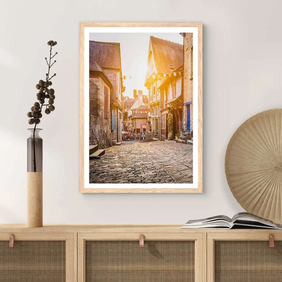 Plakat w ramie jasny dąb - Biały duch miasteczka - 30x40 cm