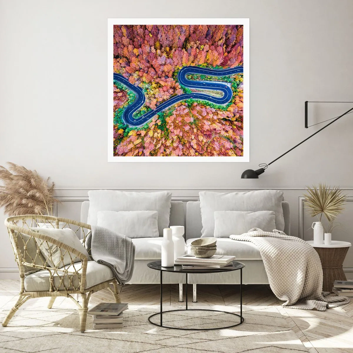 Plakat - Krętą drogą poprzez las - 50x50 cm