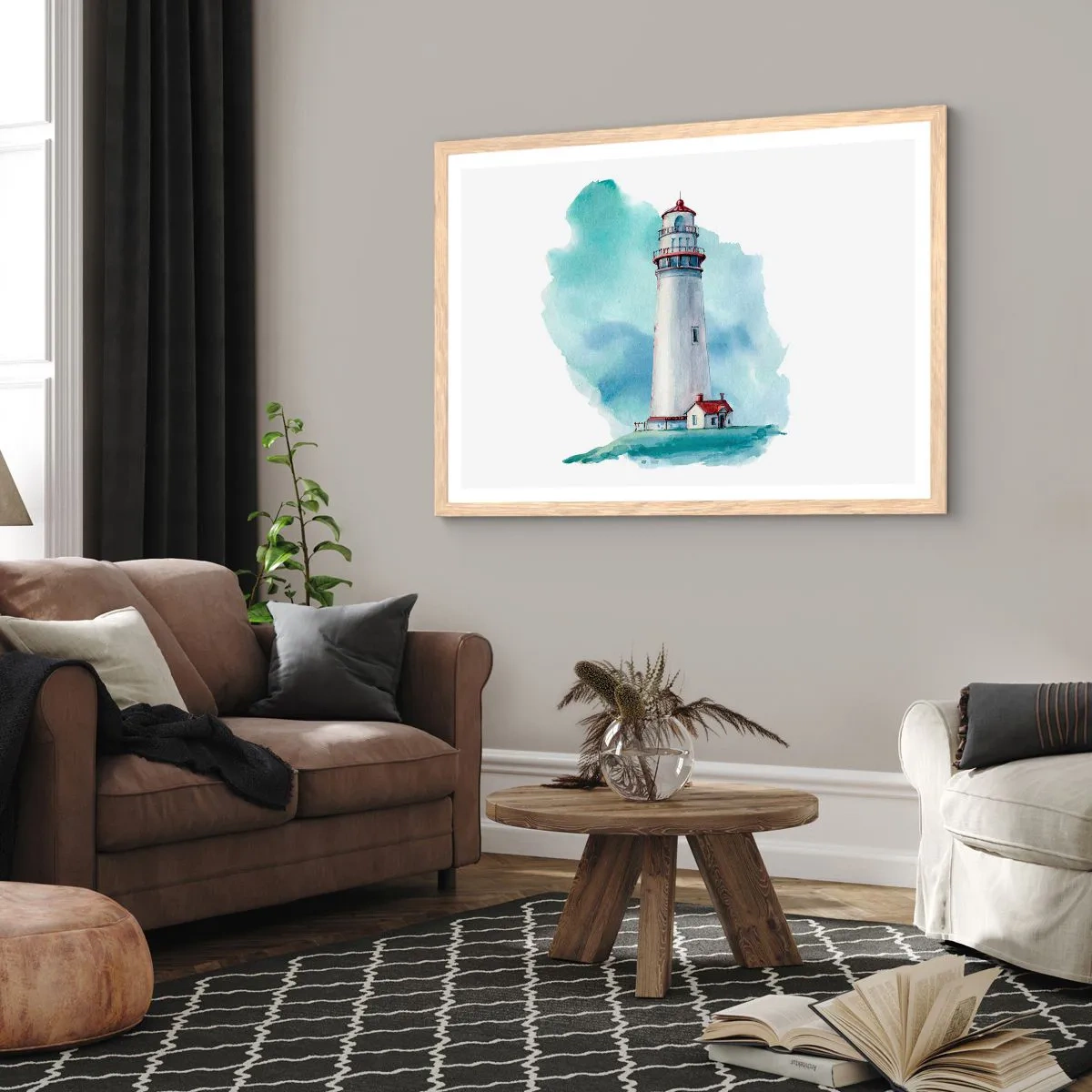 Plakat w ramie jasny dąb - Łagodna siostra błękitu - 40x30 cm