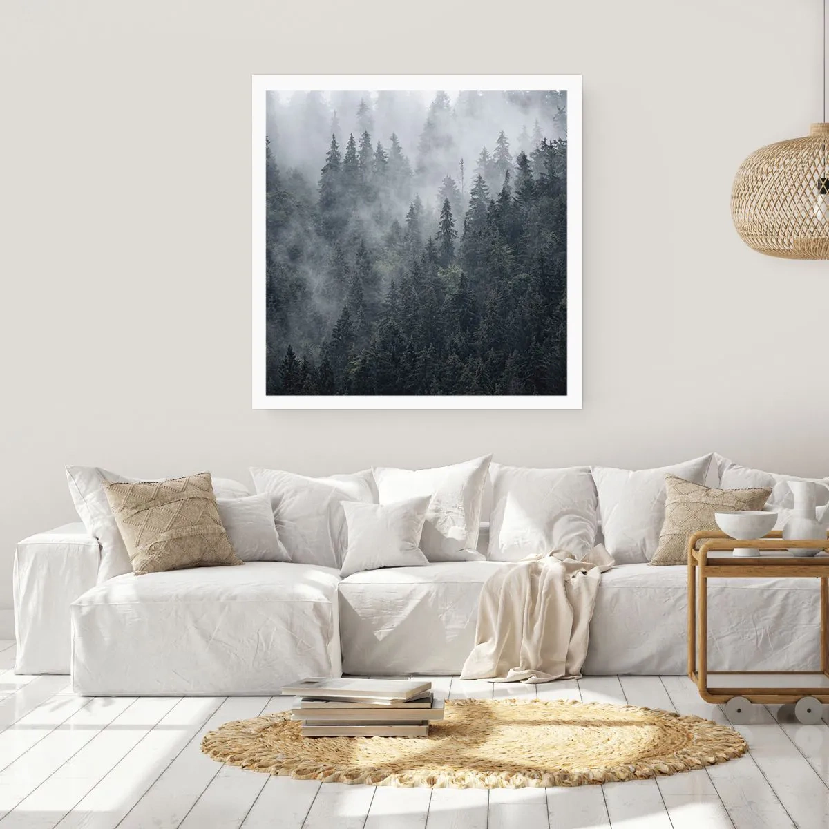 Plakat - Leśny świt - 40x40 cm