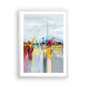 Plakat w białej ramie - Most radości nad rzeką życia - 50x70 cm