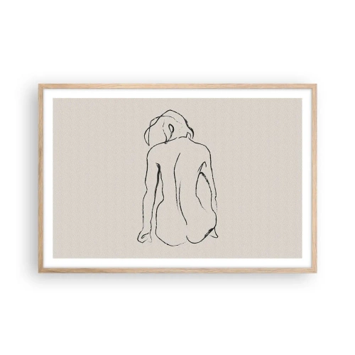Plakat w ramie jasny dąb - Akt dziewczęcy - 91x61 cm