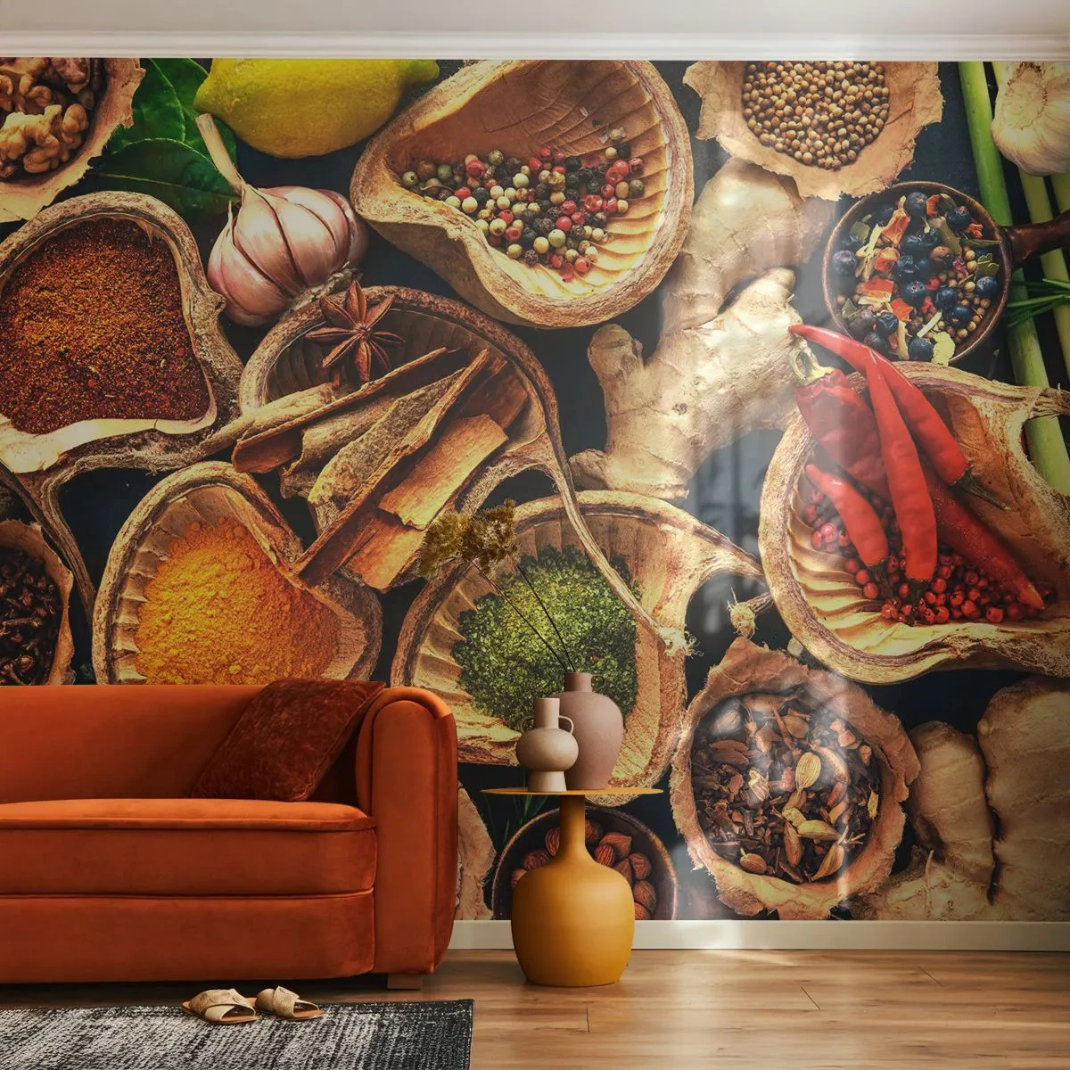 Fototapeta Premium Canvas - Bierz, co chcesz - Gastronomia, Suszone Zioła, Przyprawy - 250x175 cm