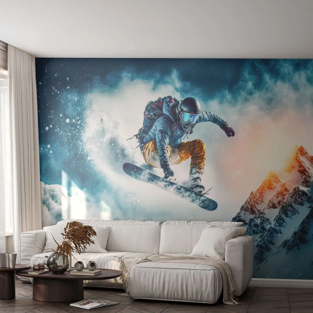 Fototapeta Samoprzylepna Deluxe Sticker - Ekstremalne emocje - Snowboard, Sport, Zima - 150x105 cm
