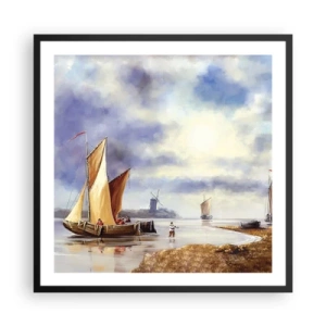 Plakat w czarnej ramie - Powrót żeglarzy - 60x60 cm
