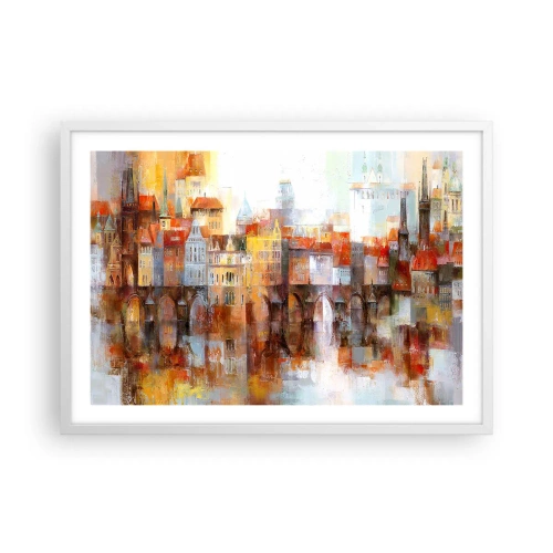 Plakat w białej ramie - Pod mostem też pięknie - 70x50 cm