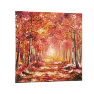 Obraz na szkle - Miedziany las - 30x30 cm