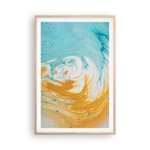 Plakat w ramie jasny dąb - Pastelowy wir - 61x91 cm